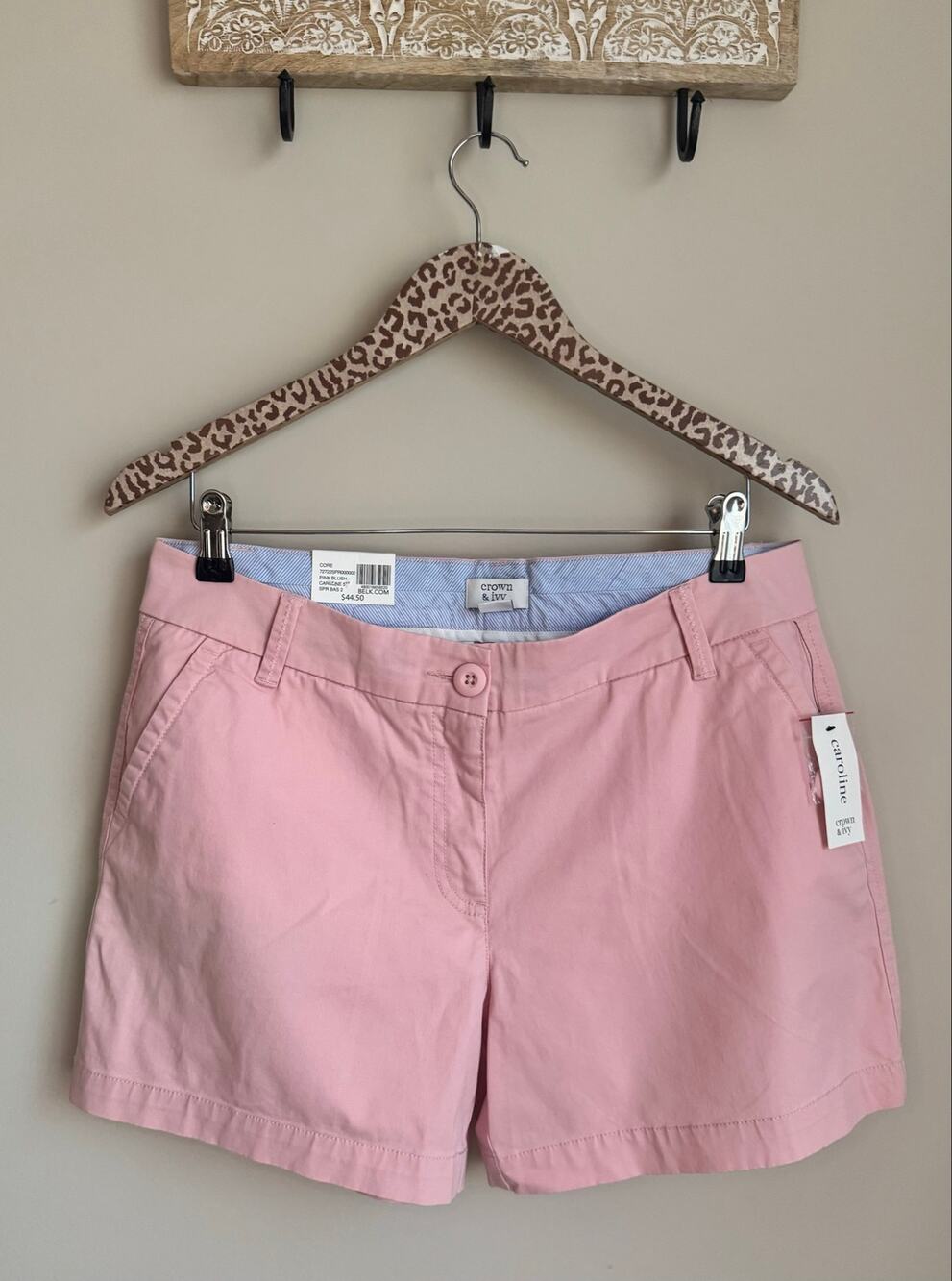 Crown & Ivy Caroline Pink Chino Shorts sz 10P